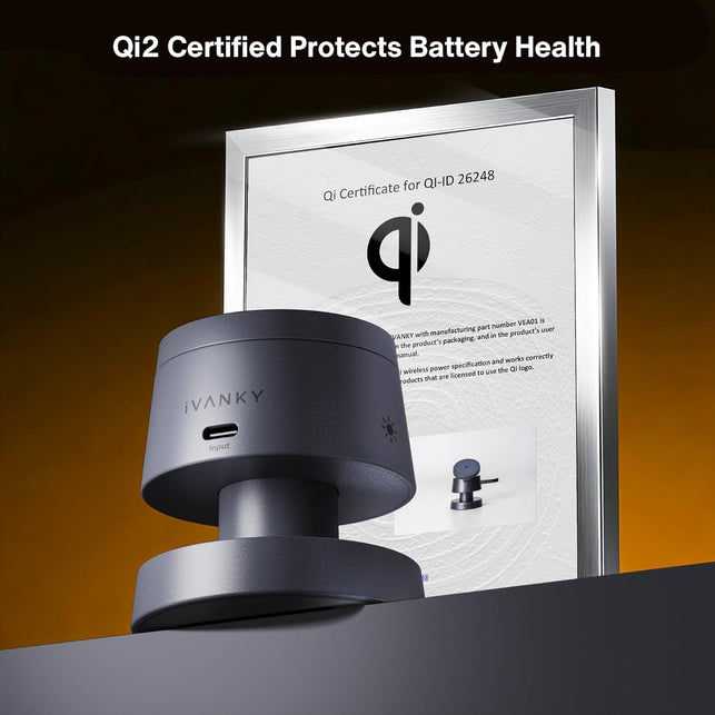 Ivanky 4 in 1 Qi2 Certified Wireless Charger for Iphone 17 Charging Station with Night Light, 15W 3 in 1 Travel Stand for Magsafe Charger for Iphone 17/16/15/14/13/12/11 Pro/Max Apple Iwatch Airpods