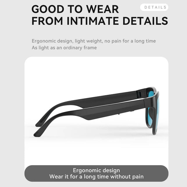 GS01 Smart Bluetooth Sunglasses, Audio Sunglasses with Speaker, UV400 Polarized Lens, Open Ear Music, Touch Control