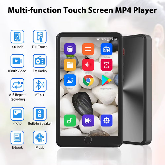 Deelife Android MP4 Player Touch with Bluetooth and Wifi MP3 MP 4 Music Players Supports Hebrew