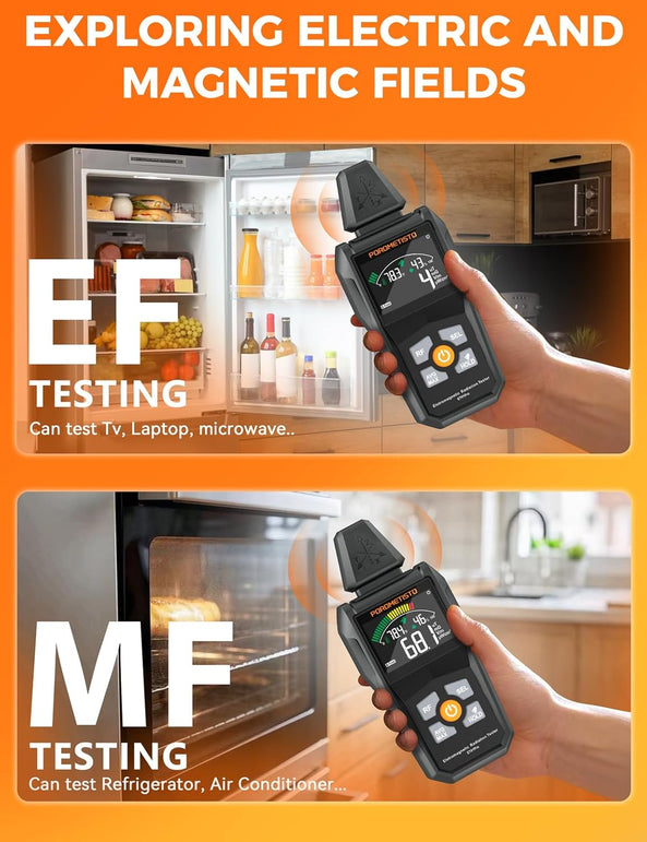 EMF Meter Radiation Detector, Et01Pro EMF Detector, 5-In-1 Electromagnetic Field & Radio Frequency Detector for Home & Office EMF Inspections,Ghost Hunting Equipment