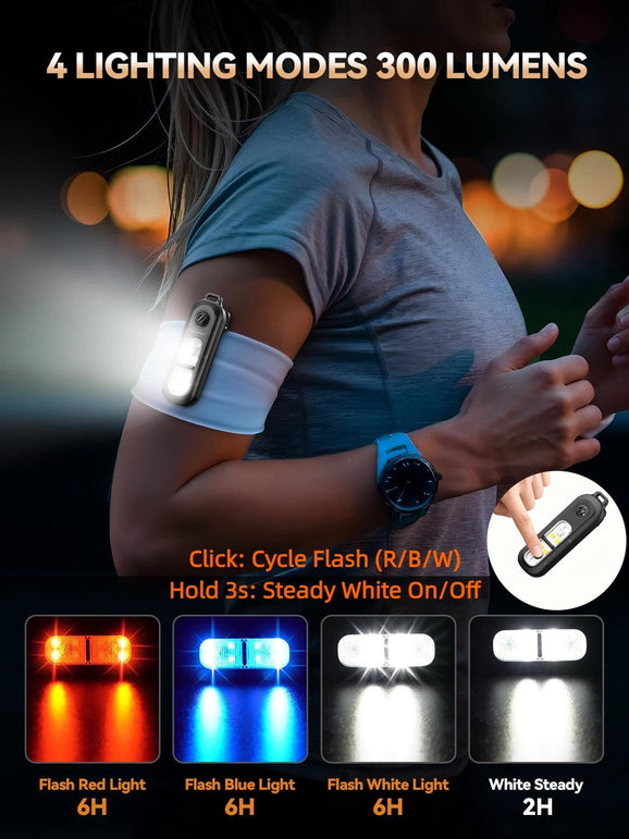 TECKNET Personal Safety Alarm 135Db with SOS Strobe Light for Women - Rechargeable& IPX4 Waterproof Running Lights with Clip on Torch & Low Battery Notice, Safety Siren for Travel Kids, Black