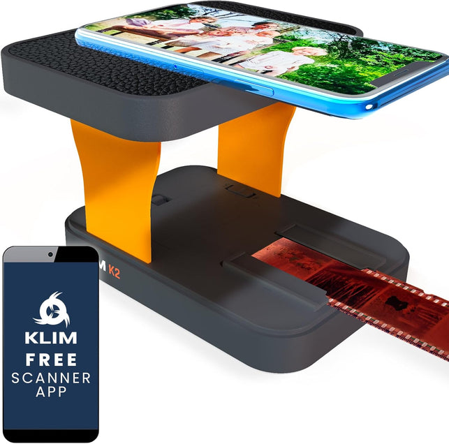 KLIM K2 Mobile Film Scanner 35Mm - Positive & Negative Conversion - Photo Scanner - Essential 35Mm Film Developing Kit for Home Use