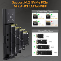 Idsonix M.2 [Nvme & SATA] SSD Enclosure Adapter[Tool Free][Aluminum], Nvme to USB 3.2 Gen 2 10Gbps, M.2 to USB C&A Supports M-Key/B+M Key, with UASP Trim for 2230/2242/2260/2280 SSD