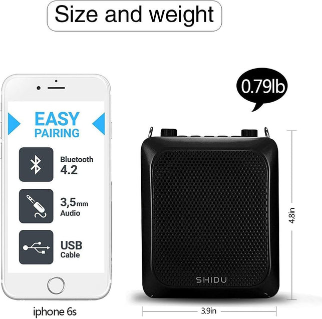 Wireless Voice Amplifier Bluetooth, Microphone Amplifier Wireless 25 Watt Sound System Portable with Mic, 2000Mah Rechargeable Lithium Battery for Teachers/Tour Guide S28