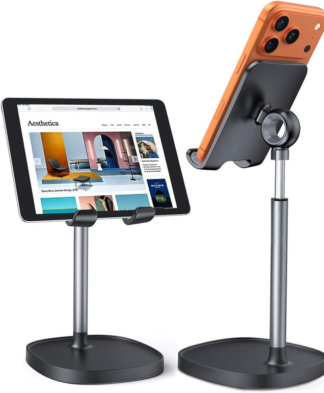 LISEN Cell Phone Stand Phone Holder for Desk Recording Office, Women Office Desk Accessories Gifts PC Gaming Essentials Iphone Stand Gadgets Fit Otterbox Case Switch Ipad Air Tablet 4-10 In