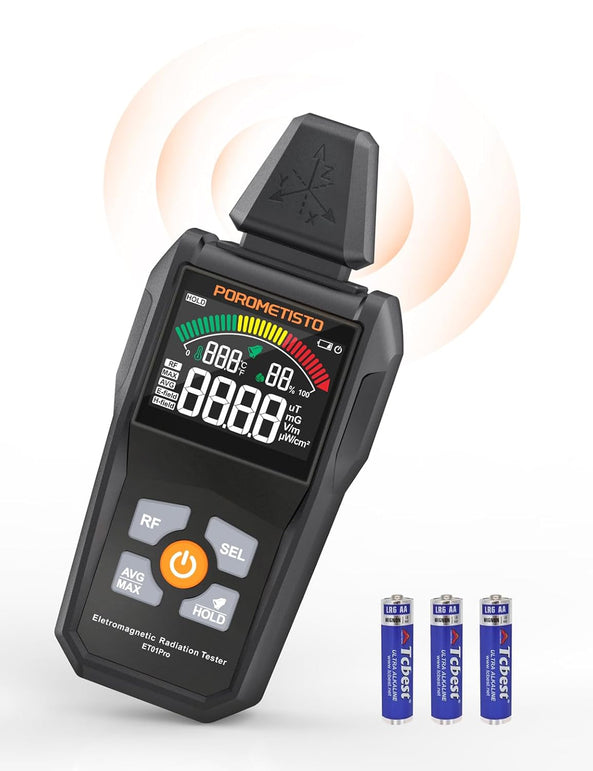 EMF Meter Radiation Detector, Et01Pro EMF Detector, 5-In-1 Electromagnetic Field & Radio Frequency Detector for Home & Office EMF Inspections,Ghost Hunting Equipment