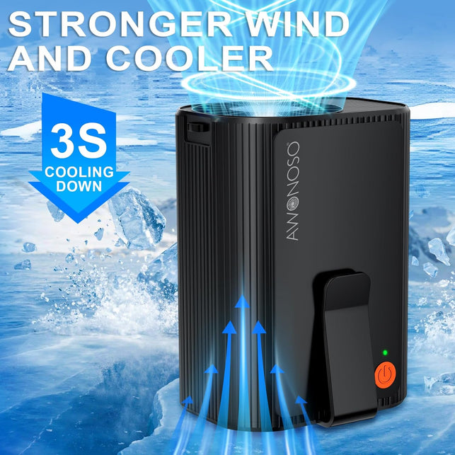 AI Portable Personal Waist Neck Rechargeable Fan, 3-Speed ​​10000RPM Brushless Motor Desktop Fan Hands-Free Neck Hanging Fans, 20-Hour Runtime, Wearable Portable Fans for Camping and Worksites