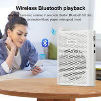 SHIDU Voice Amplifier, Bluetooth Power Voice Amplifier for Teachers Rechargeable Personal Speakers Microphone Headset Support MP3 Format AUX FM for Classroom Tour Guide Training Meeting Speech