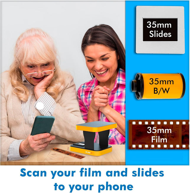 KLIM K2 Mobile Film Scanner 35Mm + New + Positive & Negative Scanner + Slide Scanner + Photo Scanner + 35Mm Color Film Developing Kit Essential + Your Own 35Mm Film Developing Service at Home