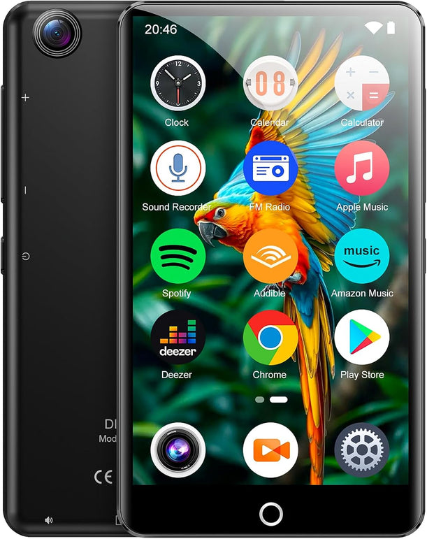 MP3 Player with Bluetooth and Wifi, 80GB MP4 Player with Camera, 4.02" HD Touchscreen Android MP3 Player with Spotify, Audible, Amazon Music, Deezer, Music Player with Speaker, FM Radio, up to 512GB