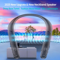 Gardway Neckband Bluetooth Speaker, Wireless Wearable Speaker W/Lightest 78G Weight, High Fidelity 3D Stereo Sound, 12 Hrs Playtime, Portable Speakers W/Built-In Mic for Home, Office and Outdoors