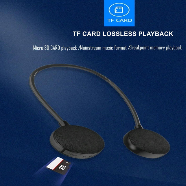 Neckband Bluetooth Speaker - EBS-906, Bluetooth 5.3, Built-In Mic, 10H Playtime, Portable Wireless Wearable Speaker (Black)