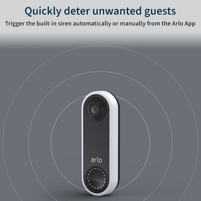 Arlo Video Doorbell | HD Video Quality, 2-Way Audio, Package Detection | Motion Detection and Alerts | Built-in Siren | Night Vision | Easy Installati