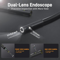 Teslong Dual Lens Endoscope with Light, Mechanic Borescope Inspection Camera, Fiber Optic Scope, Flexible Snake Probe for Automotive, HVAC, Wall & Home Inspections (16.5FT)