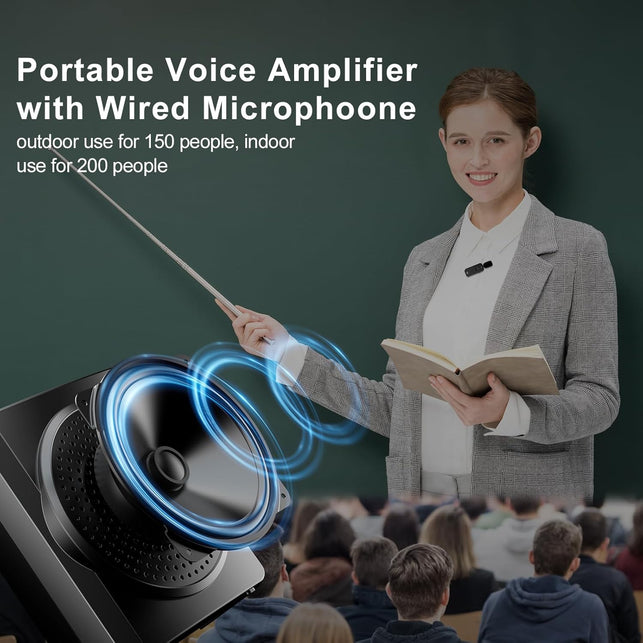 SHIDU 18W Portable Voice Amplifier for Teacher, Voice Amplifier with Wireless Lavalier Microphone, Bluetooth Microphone and Speaker for Classroom, Training, Speech