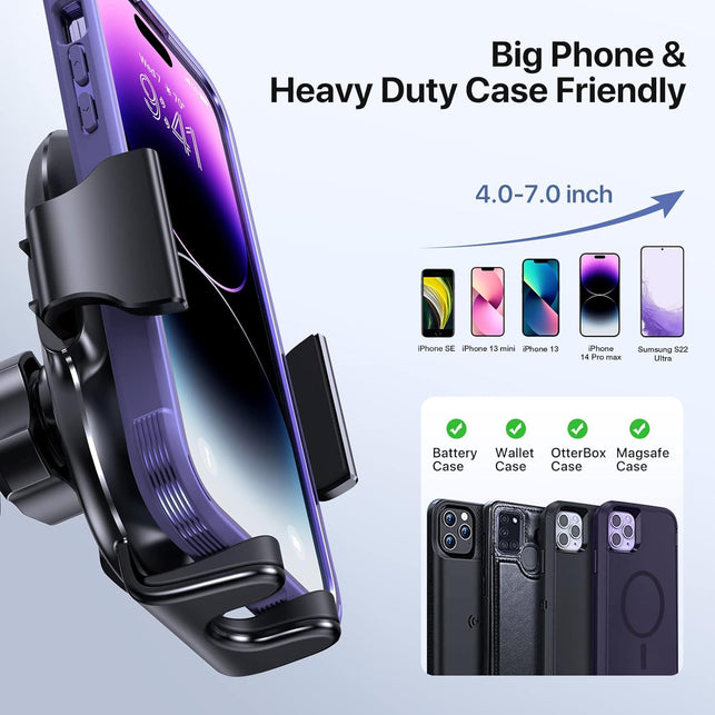 Miracase 3-in-1 Cell Phone Holder for Car, Universal Car Phone Holder Mount for Car Dashboard Air Vent Windshield Compatible with iPhone15 14 13 12 11 Pro Max Xs XR X, Galaxy