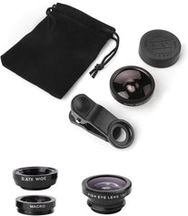 Ailun iPhone Lens,3 in 1 Clip On 180 Degree Fish Eye Lens+0.65X Wide Angle+10X Macro Lens,Universal HD Camera Lens Kit for iPhone 7/6s/6s Plus/6/SE/5/