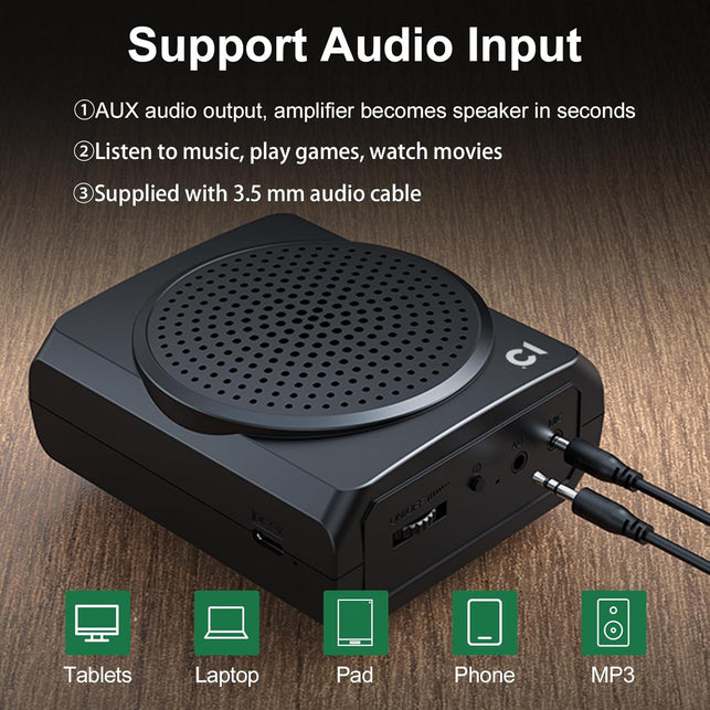 SHIDU 18W Portable Voice Amplifier for Teacher, Voice Amplifier with Wireless Lavalier Microphone, Bluetooth Microphone and Speaker for Classroom, Training, Speech
