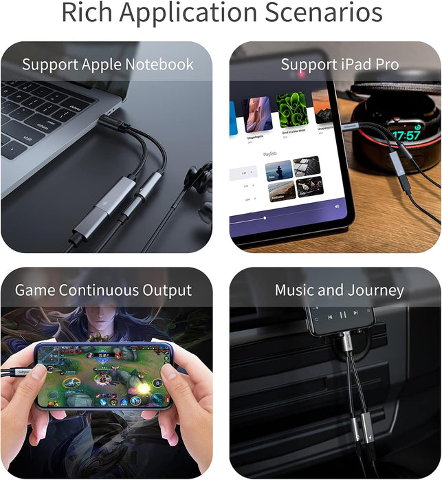 USB c to 3.5mm Headphone and Charger Adapter,2-in-1 USB C PD 3.0 Charging Port to Aux Audio Jack and Fast Charging Dongle Cable Cord Compatible with Samsung Galaxy S22 S21 S20 , Google Pixel 4 3 XL…