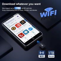 80GB MP3 Player with Bluetooth and Wifi, ZAQE 4" HD Full Touch Screen MP3 Player with Spotify, Amazon Music,Youtube,Pandora,Libby,Android MP4 Music Player for Kids (Black)