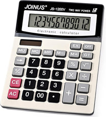 Calculator, Standard Function Desktop Calculator with 12-Digit Large LCD Display and Big Sensitive Computer Keys, Solar Battery Dual Power Calculator，Easy to Use Basic Calculator