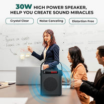 30W Wireless Voice Amplifier with Headset Microphone, Portable Bluetooth 5.3 PA System for Teachers, Personal Rechargeable Megaphone with Speaker for Teaching and Speaking in Classrooms S93