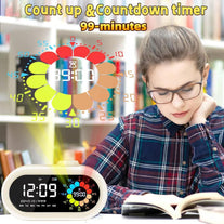 Digital Clock Battery Operated: Cordless 2000Mah Battery Charging for Travel Classroom (White)