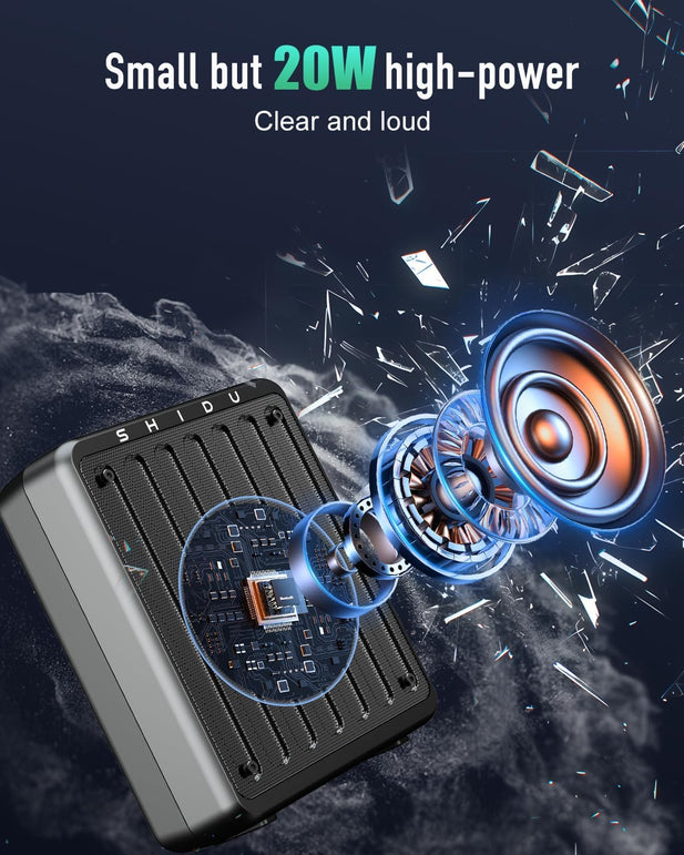 SHIDU 20W Voice Amplifier Wireless Lavalier Microphone Bluetooth Voice Amplifier for Teachers Portable Microphone with Speaker for Classroom,Speech, Meeting,Yoga,Outdoors