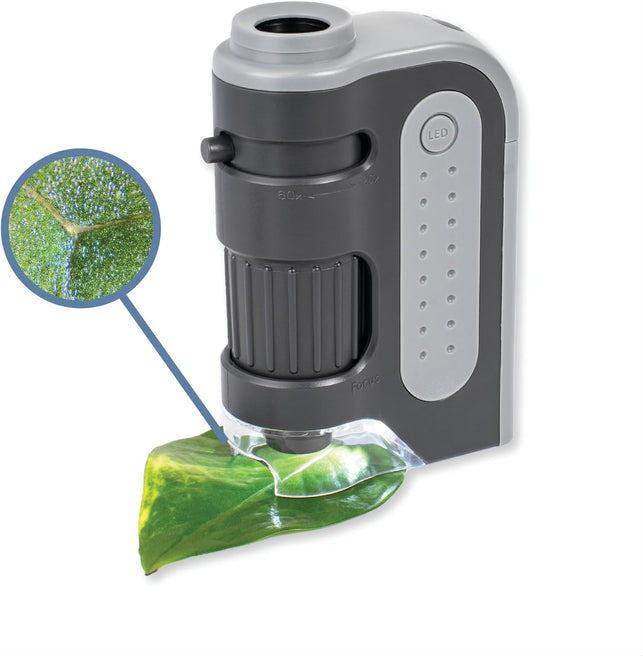 Carson MicroBrite Plus 60x-120x Power LED Lighted Pocket Microscope (MM-300)