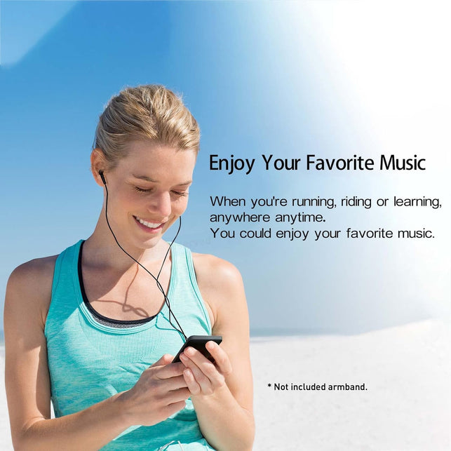 Arungo MP3 Player 32GB with Speaker FM Radio Earphone Portable Hifi Lossless Sound MP3 Mini Music Player Voice Recorder E-Book HD Screen 1.8 Inch Black Support up to 128GB