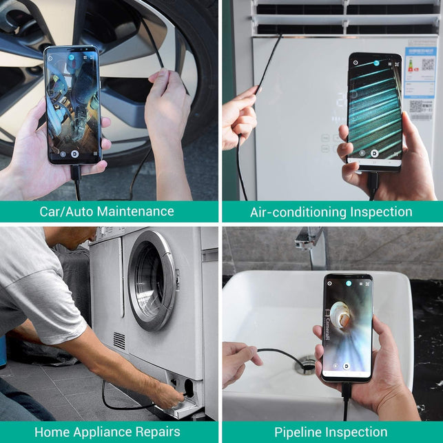 DEPSTECH 5.0MP USB Endoscope, Type-C UHD Inspection Camera, 8.5Mm Scope Camera with IP67 Waterproof Borescope Cable, 6 Adjustable LED, Compatible with Android(Otg) Phone, Windows, Macbook PC -16.5Ft