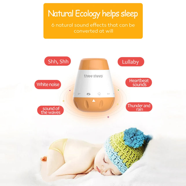 Baby White Noise Machine Smart Music Voice Sensor Infants Bad Sleep Helper Therapy Sound Monitor Generator for Babies Relax Toy