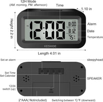 Travel Digital Alarm Clock,Battery Operated with Backlight, Indoor Temperature, Desk Small Clock,Snooze Model,12/24H Display for Bedrooms Heavy Sleepers Kids Travel Bathroom (Black)