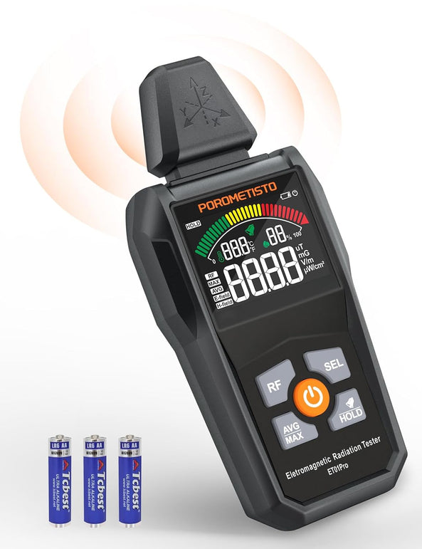 EMF Meter Radiation Detector, Et01Pro EMF Detector, 5-In-1 Electromagnetic Field & Radio Frequency Detector for Home & Office EMF Inspections,Ghost Hunting Equipment