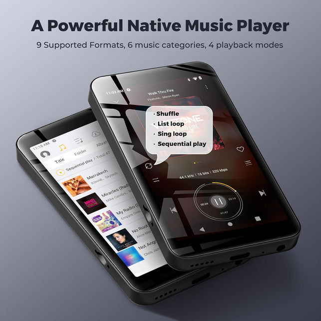 Innioasis 160GB MP3 Player with Bluetooth and Wifi, MP3 Player with Spotify (Gray)
