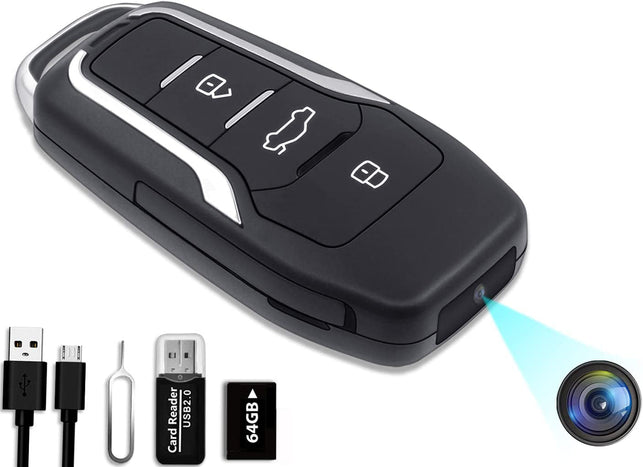 Clodgdgo 64GB Spy Camera Car Key,360 Minutes Battery Life Mini, Nanny Cam Hidden Camera with HD 1080P,Surveillance & Security Cameras