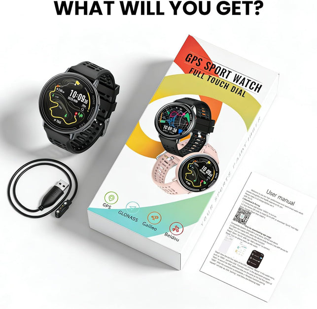 Smart Watch for Men Women Built in GPS,100+ Sports Modes Smartwatch with 1.39" HD Screen,Bluetooth Answer/Make Call,2026 New Smart Watch Health Fitness Tracker,Compatible with Android & Ios（Black）
