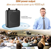 Portable Voice Amplifier, Giecy 30W 2800Mah Bluetooth Rechargeable Personal Voice Amplifier with Microphone Headset, PA System Speaker for Multiple Locations Classroom, Meetings and Outdoors