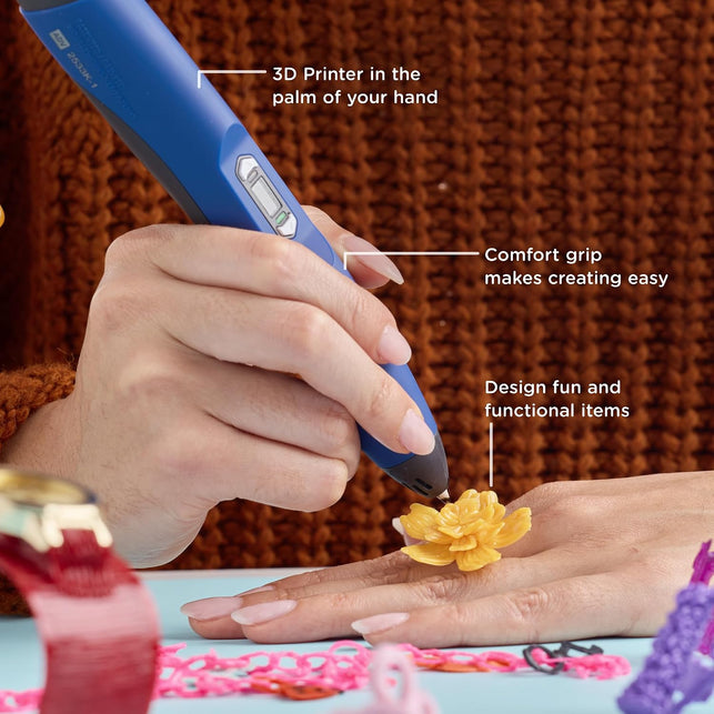 SCRIB3D Advanced 3D Printing Pen with 20 Feet of Filament, Stencil Book, and Project Guide