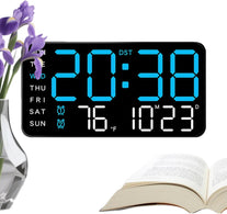 Digital Wall Clock Battery Operated Large Led Temperature Display Decor