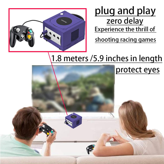 Luklihe Gamecube Controller,Ngc Wired Game Controllerfor Compatible with Nintendo Wii Black