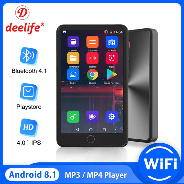 Deelife Android MP4 Player Touch with Bluetooth and Wifi MP3 MP 4 Music Players Supports Hebrew