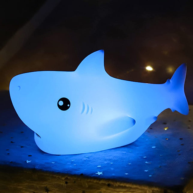 Zklili Cute Shark Night Light, Shark Lights for Boys Girls Christmas Gifts Nightlight Kids Teens Room Decor, Silicone Animal Night Lamp (Shark)