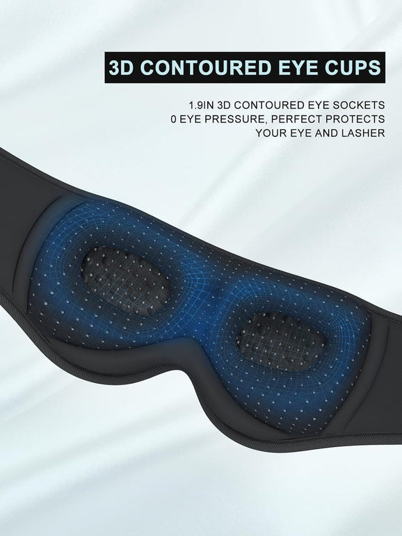 Lc-Dolida Sleep Mask with Bluetooth Headphones Bluetooth Sleep Mask Sleep Headphones,3D Eye Mask for Sleeping Mask Music Sleeping Headphones for Side Sleepers Meditation Gifts Gadgets for Men Women