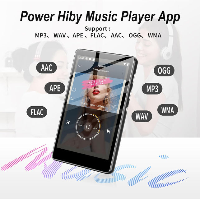 80GB MP3 Player with Bluetooth and Wifi, SWOFY M503Pro MP3 Player with Spotify,Spotify Kids,Audible,Deezer,Amazon Music, FM Radio, 4" Mp3 & Mp4 Music Player up to 1TB Touch Screen Black