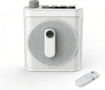 15W Wireless Voice Amplifier with 2 Magnetic Lavalier Mics & Noise Reduction - Bluetooth 5.3 PA System for Teachers, Tour Guide, Yoga - 15H Rechargeable Battery, Waist-Mount Design (White)