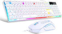 Gaming Keyboard and Mouse Combo, K1 RGB LED Backlit Keyboard with 104 Key for Pc/Laptop(White)