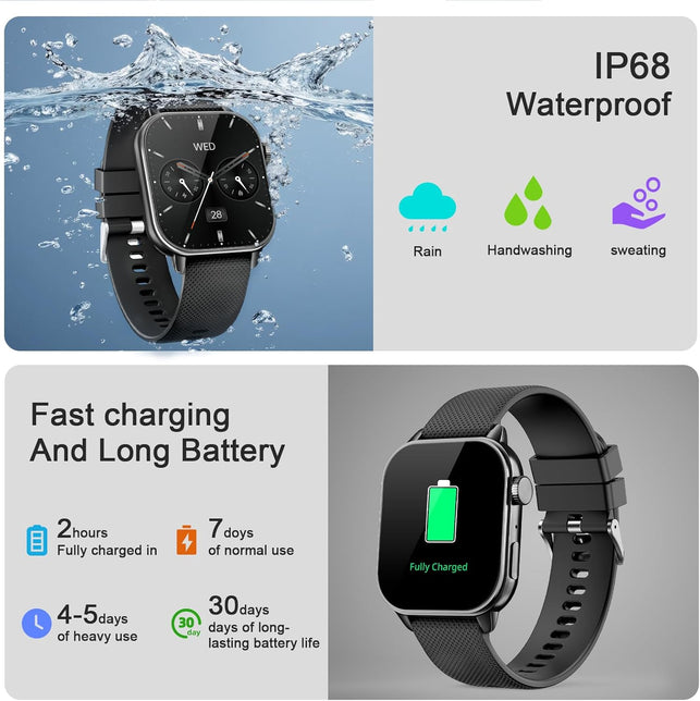 Smart Watches for Men Women,With Bluetooth Call 1.85'' HD Fitness Tracker