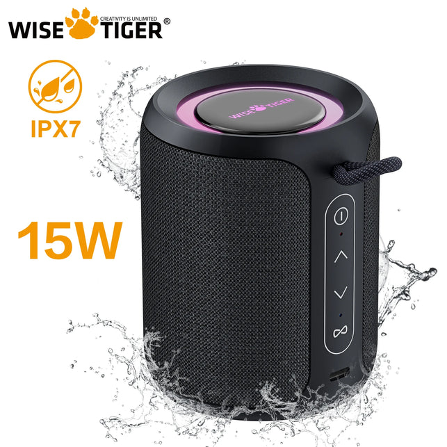 WISETIGER P1S IPX7 Waterproof Speaker Mini Portable Sound Box Bass Boost TWS Dual Pairing BT5.3 15W Wireless Speaker for Outdoor