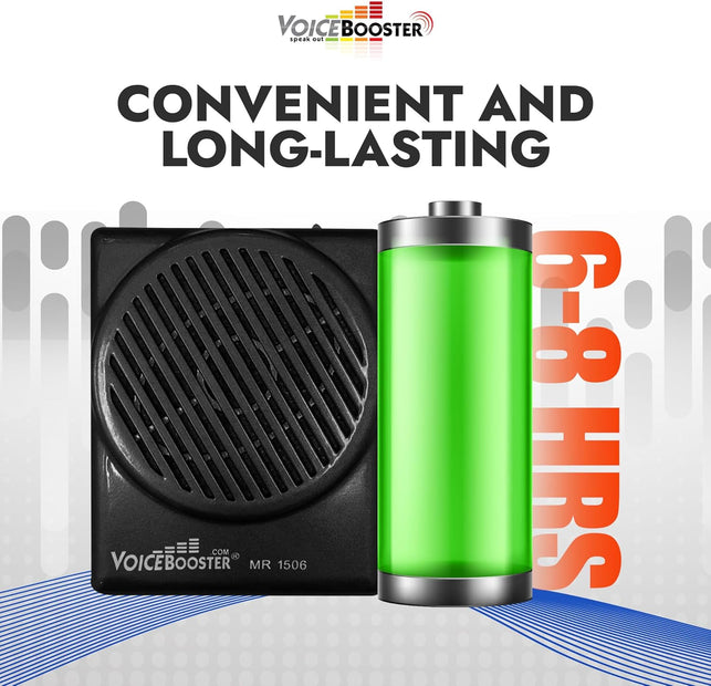Voicebooster Speak Out Personal Voice Amplifier, Rechargeable Portable Speaker with Wired Microphone Headset for Classroom Teachers, Tour Guide, Presentations – 10Watt Power Amplifier - MR1506